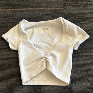 Urban Outfitters White Twist Front Crop Top